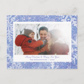 Gepersonaliseerde Blue Snowflake Christmas Kaart (Voorkant)