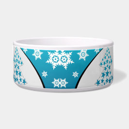 Gepersonaliseerde Blue Snowflake Pet Bowl Voerbakje