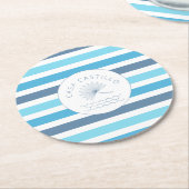 Gepersonaliseerde Blue Stripe Paper Onderzetter (Gebogen)