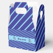 Gepersonaliseerde Blue Striped Bedankdoosjes (Geopend)