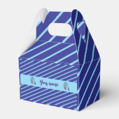 Gepersonaliseerde Blue Striped Bedankdoosjes (Voorkant Zijde)