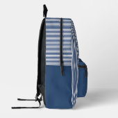 Gepersonaliseerde Blue Striped Bedrukte Rugzak (Links)