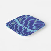 Gepersonaliseerde Blue Striped Papieren Bordje (Gebogen)
