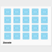Gepersonaliseerde Blue Stripes vierkante Stickers (Vel)