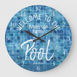 Gepersonaliseerde Blue Tegel Welkom bij het famili Grote Klok