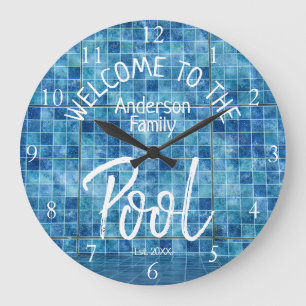 Gepersonaliseerde Blue Tegel Welkom bij het famili Grote Klok