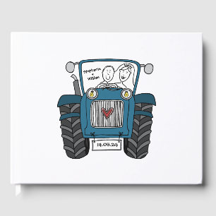 Gepersonaliseerde Blue Tractor Land Boerderij Brui Gastenboek