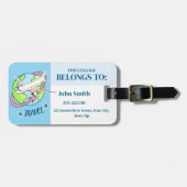 Gepersonaliseerde Blue Travel Vliegtuig Bagagelabe Bagagelabel (Voorkant horizontaal)