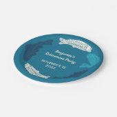 Gepersonaliseerde Blue Trout Fish Pensioen Partij Papieren Bordje (Gekanteld)