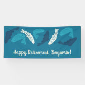 Gepersonaliseerde Blue Trout Fish Pensioen Partij Spandoek (Horizontaal)