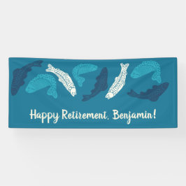 Gepersonaliseerde Blue Trout Fish Pensioen Partij Spandoek