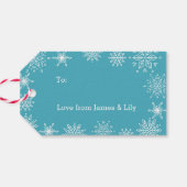 Gepersonaliseerde Blue Waterverf Christmas cadeau  Cadeaulabel (Achterkant Horizontaal)