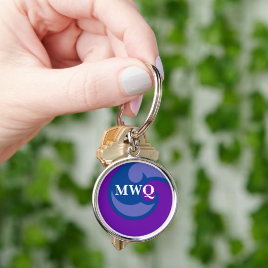 Gepersonaliseerde Blue Wave Monogram Sleutelhanger (Hand)