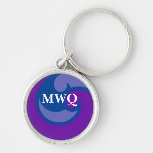 Gepersonaliseerde Blue Wave Monogram Sleutelhanger (Voorkant)