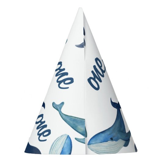 Gepersonaliseerde Blue Whale Ocean Zee thema party Feesthoedjes (Achterkant)
