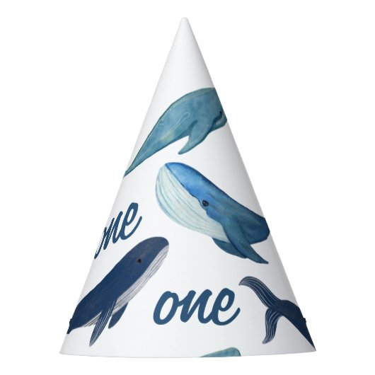 Gepersonaliseerde Blue Whale Ocean Zee thema party Feesthoedjes (Voorkant)