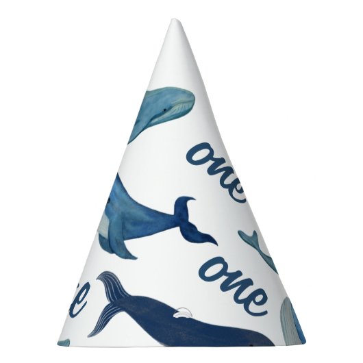 Gepersonaliseerde Blue Whale Ocean Zee thema party Feesthoedjes (Rechts)