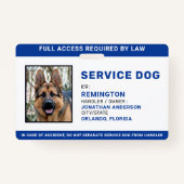 Gepersonaliseerde Blue White Service Hond Foto ID  Badge (Voorkant)