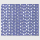 Gepersonaliseerde Blue XOXO Hearts bruiloft, Jubil Cadeaupapier (Vlak)