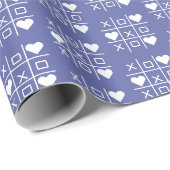 Gepersonaliseerde Blue XOXO Hearts bruiloft, Jubil Cadeaupapier (Rol Hoek)