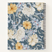 Gepersonaliseerde Blue Yellow Cream Floral Journal Notitieboek (Achterkant)