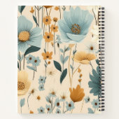 Gepersonaliseerde Blue Yellow Cream Floral Journal Notitieboek (Achterkant)