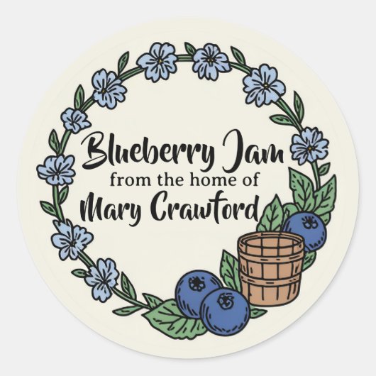 Gepersonaliseerde Blueberry Canning Jarring Labels (Voorkant)