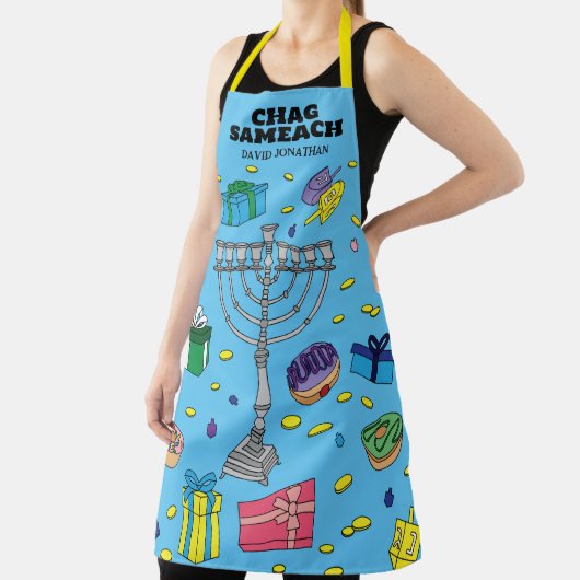 Gepersonaliseerde BlueChanoeka Schort (Insitu)