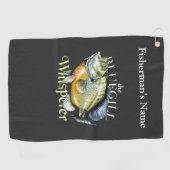 Gepersonaliseerde Bluegill Whisperer Dark Gevist h Golfhanddoek (Horizontaal)