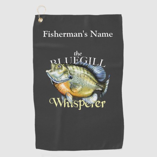 Gepersonaliseerde Bluegill Whisperer Dark Gevist h Golfhanddoek (Voorkant)