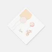 Gepersonaliseerde Blush Bunny Balloons Baby shower Servet (Hoek)
