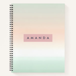 Gepersonaliseerde Blush en Mint Pastel Ombre Notitieboek