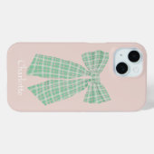 Gepersonaliseerde Blush Gingham Romantische Coquet Case-Mate iPhone Case (Achterkant (horizontaal))