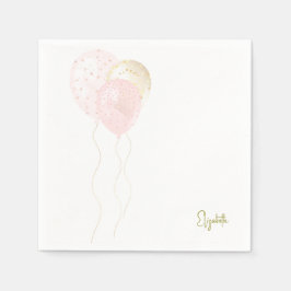 Gepersonaliseerde Blush Gold Balloons Baby shower Servet