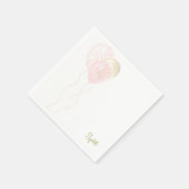 Gepersonaliseerde Blush Gold Balloons Baby shower Servet (Hoek)