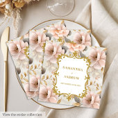 Gepersonaliseerde Blush Gold bruiloft servetten
