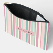 Gepersonaliseerde Blush Mint Pastel Strepen Etui (Open)