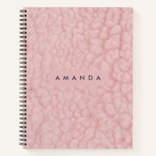 Gepersonaliseerde Blush Pastel Roze Nepbont Notitieboek
