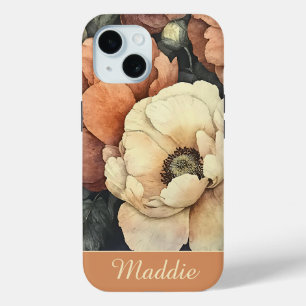 Gepersonaliseerde   Blush Pink Bloemen iPhone 15 Case