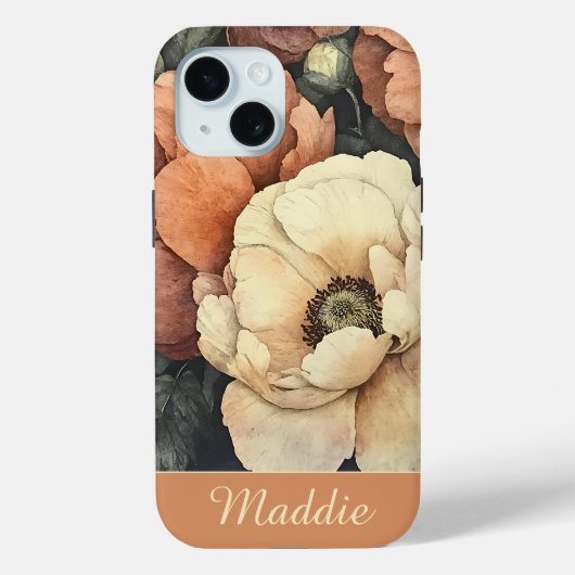 Gepersonaliseerde   Blush Pink Bloemen Case-Mate iPhone Case (Achterkant)