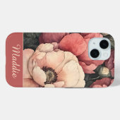Gepersonaliseerde   Blush Pink Bloemen Case-Mate iPhone Case (Achterkant (horizontaal))