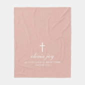 Gepersonaliseerde Blush Pink Cross Fleece Deken (Voorkant)