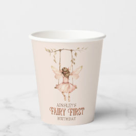 Gepersonaliseerde Blush Pink Fairy Eerste 1e verja Papieren Bekers