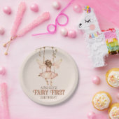 Gepersonaliseerde Blush Pink Fairy Eerste 1e verja Papieren Bordje (Feest)