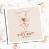 Gepersonaliseerde Blush Pink Fairy Eerste 1e verja Servet