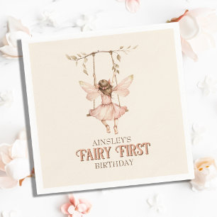Gepersonaliseerde Blush Pink Fairy Eerste 1e verja Servet