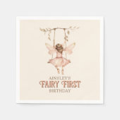 Gepersonaliseerde Blush Pink Fairy Eerste 1e verja Servet (Voorkant)
