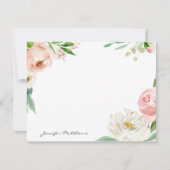 Gepersonaliseerde Blush Pink Feminine Floral Lijst Notitiekaartje (Voorkant)