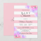 Gepersonaliseerde Blush Pink Floral Baby shower Kaart (Voorkant / Achterkant)