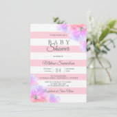 Gepersonaliseerde Blush Pink Floral Baby shower Kaart (Staand voorkant)